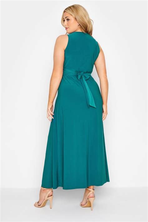 Yours London Plus Size Teal Blue Knot Front Maxi Dress Yours Clothing