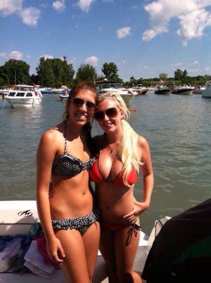 Busty Blonde Boat Babe Brings Bovine Beverages By Backyards Brunette Bespectacled Buddy Beams