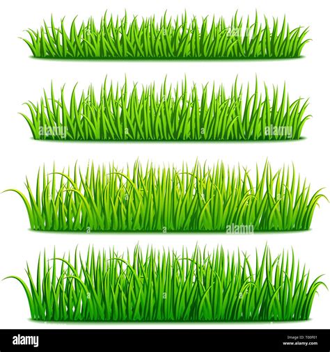 Fresh Green Grass Borders Set Vector Stock Vector Image And Art Alamy