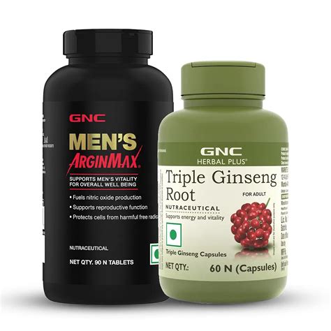 Gnc Mens Vitality Pack Mens Arginmax 90 Tablets Triple Ginseng Root 60 Tablets