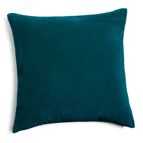 Coussin En Velours Bleu Canard 45 X 45 Cm Maisons Du Monde