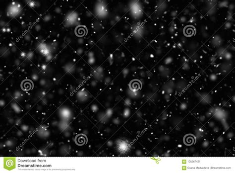 La Textura Del Bokeh De La Nieve En Fondo Negro Stock De Ilustraci N