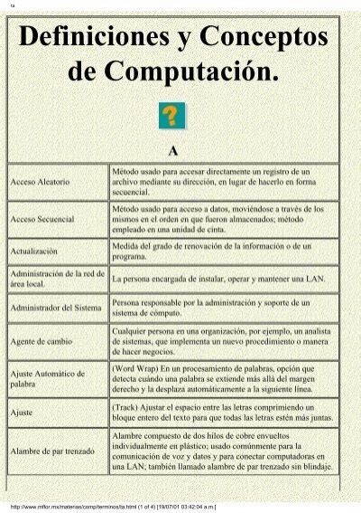 Definiciones Y Conceptos De Computacion Pdf