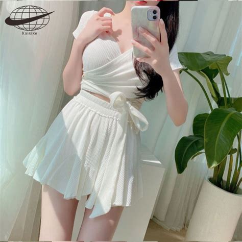 Kai Si Ke Hot Spring Swimsuit Women S Split Conservative Skinny Swimsuit Bikini Lazada