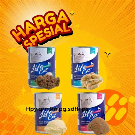 Jual Life Cat Kaleng Kitten Adult 400gr Baim Wong Shopee Indonesia