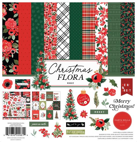 Carta Bella Collection Kit 12x12 Merry Christmas Flora 691835229614