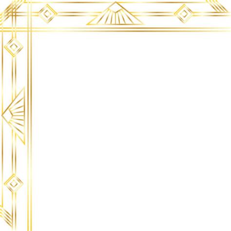 Download Art Deco Gold Frame on White Background with Geometric Lines ...