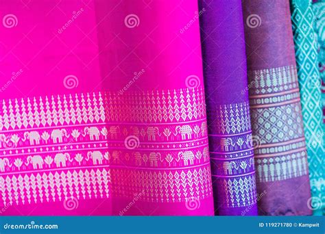 Colorful Of Native Thai Style Silk Beautiful Handmade Woven Fabrics