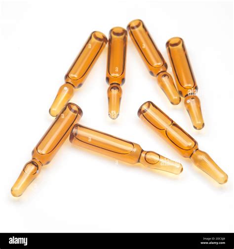 Seven Medical Glass Ampoules For Injection Drug Stock Photo Alamy