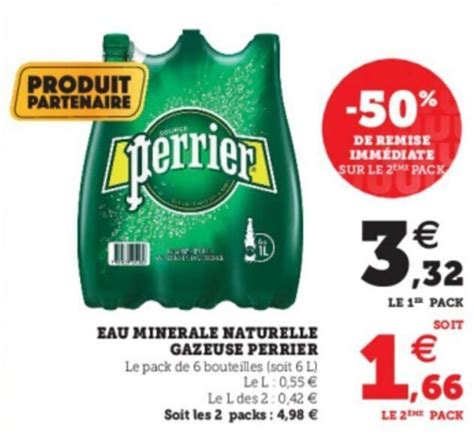 Promo Eau Minerale Naturelle Gazeuse Perrier Chez Super U