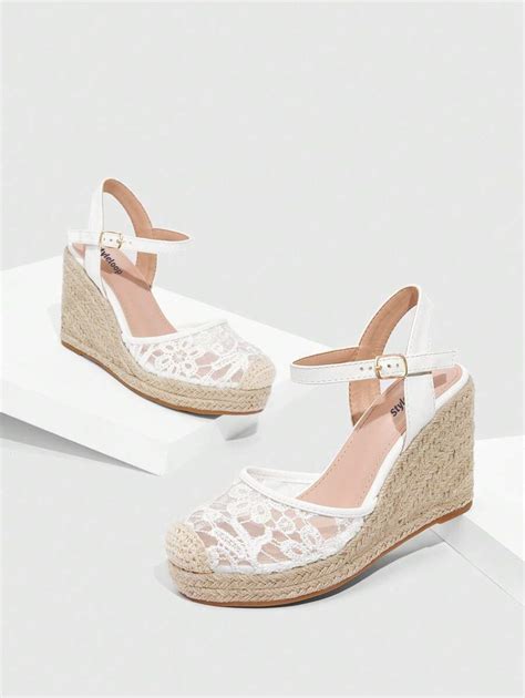 Styleloop Zapatos De Cu A Con Espadrilla Con Detalles De Encaje En