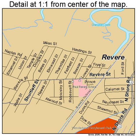 Revere Massachusetts Street Map 2556585