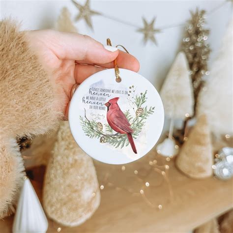 Personalized Cardinal Memorial Christmas Ornament Cardinal Etsy