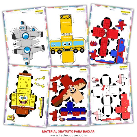 Coisas De Papel Para Recortar E Montar - 10 Paper Toys: Brinquedos de papel para Montar nas Férias Escolares