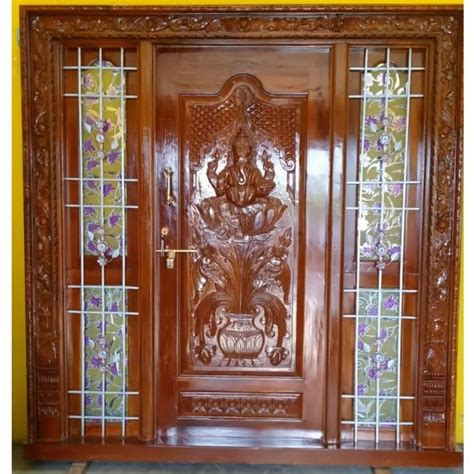 Kerala Teak Wood Double Door Design
