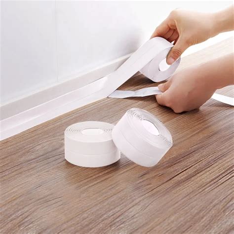 Self Adhesive Strip Pvc Seal Waterproof Tape Bathtub Caulk Strip Edge Protector For Kitchen