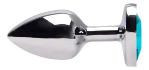 Plug anal p aço brilhante cristal cor azul MercadoLivre