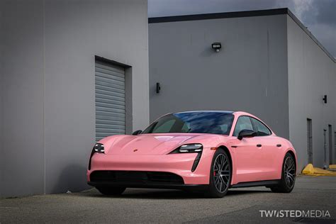 Gloss Light Pink Car Wrap Porsche Taycan Vancouver