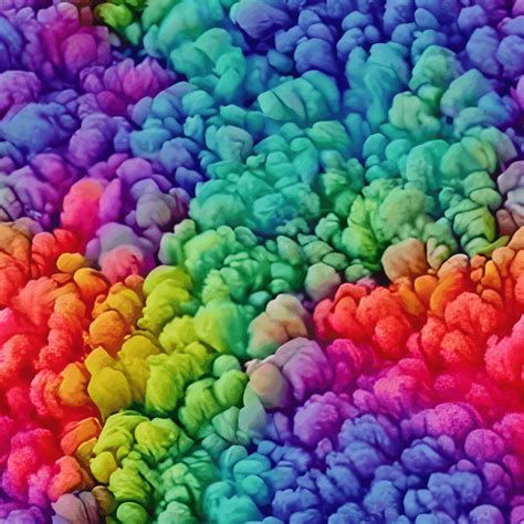 Intricate Detail Rainbow Cotton Candy Clouds Hyper Realistic · Creative