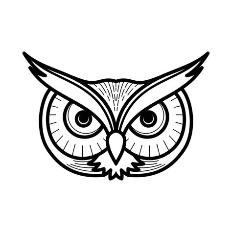 OWLS. Night bird owl face. Owl face icon. Owl head vector design. Owl face design illustration ...