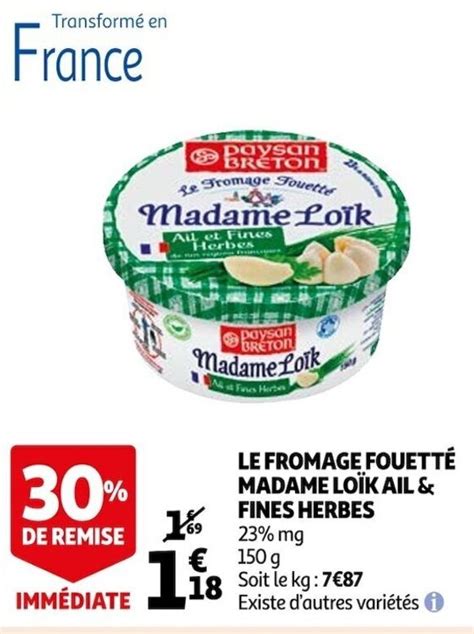 Promo Le Fromage Fouett Madame Lo K Ail Fines Herbes Chez Auchan