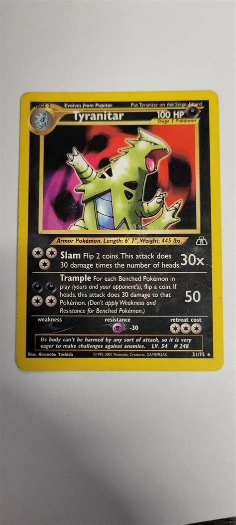 Mavin Pokémon TCG Tyranitar Neo Discovery 31 75 Regular Unlimited