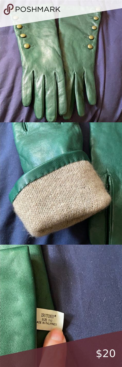 Womens Long Leather Gloves Green Leather Gloves Long Leather Gloves