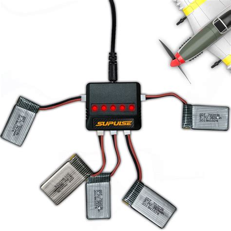 Supulse Lipo Battery Charger Compact 5 In 1 Dc 37v 1s 1 เซลล์ Rc Charger Micro 5 พอร์ต Led ตัว