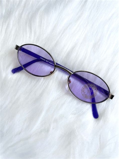 purple round sunglasses - Gem