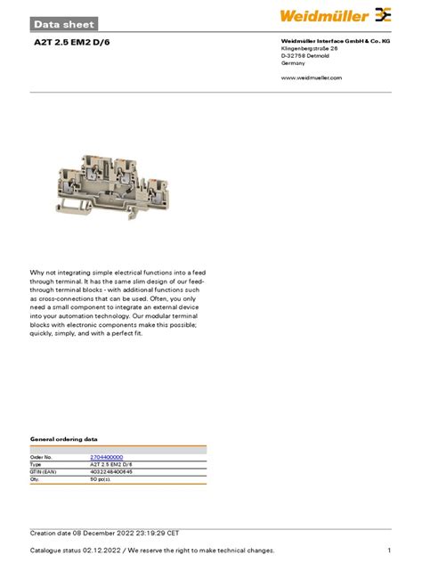 Data Sheet: A2T 2.5 EM2 D/6 | PDF | Electrical Engineering ...
