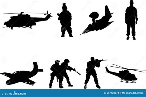 Air Force silhouette Set stock vector. Illustration of navy - 267121574