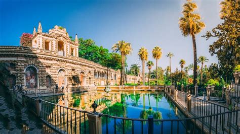 Beautiful Amazing Gardens in Royal Alcazar Editorial Stock Photo - Image of courtyard ...