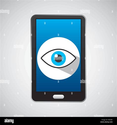 mobile phone app eye surveillance vector illustration eps 10 Stock ...