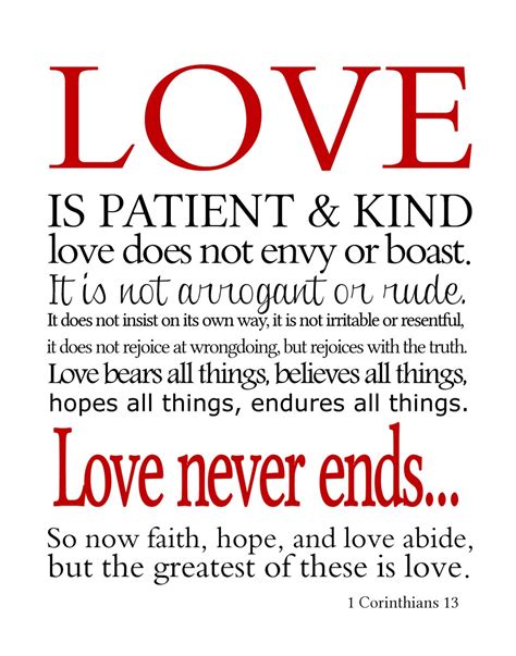 Love is Patient & Kind 1 Corinthians 13 Print Digital Download