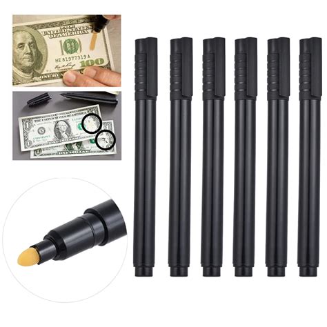 6 Smart Money Counterfeit Detector Tester Marker Pen Use On Fake Bills ...