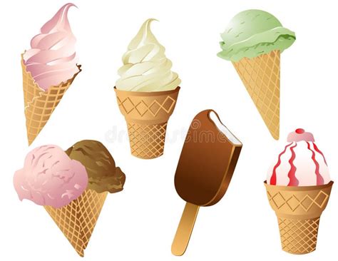 3 Ice Cream Cones Clip Art Stock Illustration Illustration Of Color