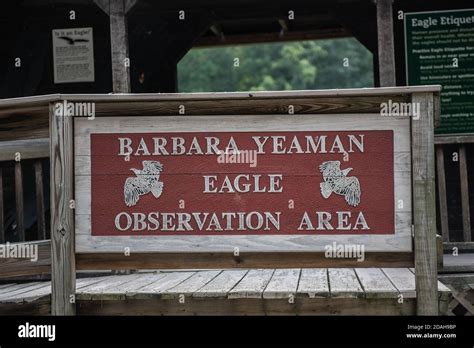 Bald Eagle Observation Area Signage On A Bird Watching Building In The