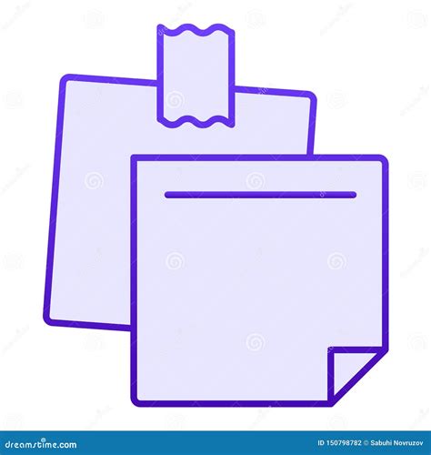 Notepaper Flat Icon Sticky Notes Blue Icons In Trendy Flat Style Stock