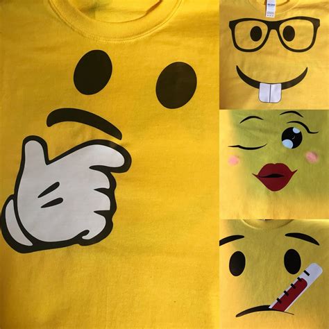 Emoji Tshirt Group Costume Custom Emoji Shirts Emoji Costume Etsy