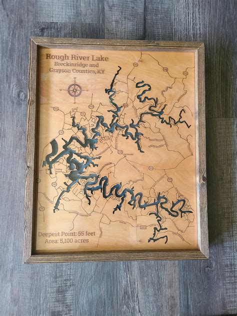 Rough River Lake, KY 3d Wood Map | MakerPlace by Michaels