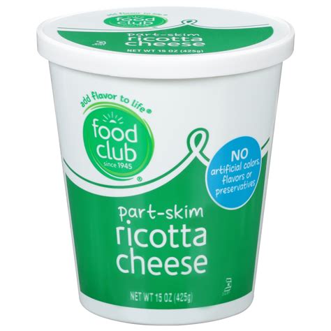 Food Club Cheese Part Skim Ricotta 15 Oz Shipt