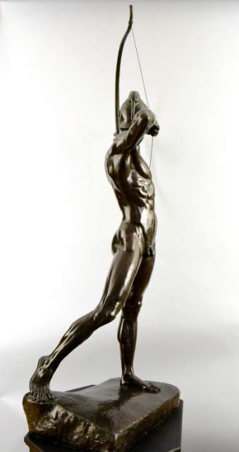 Bronze Sculpture Male Nude Archer Deconamic