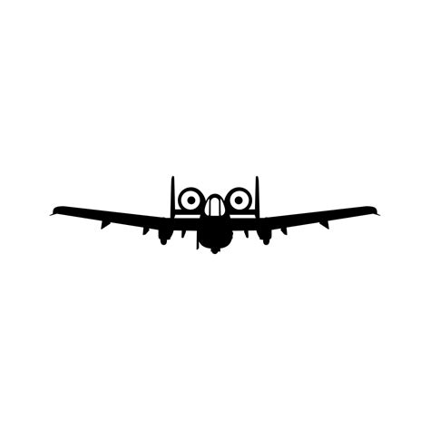 Front View A-10 Thunderbolt II Sticker Decal Die Cut - Self Adhesive
