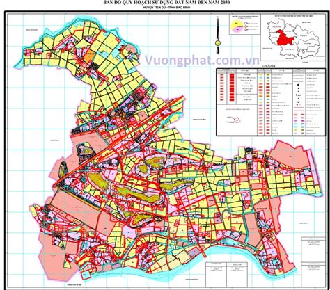 Bảng chi tiết bản đồ quy hoạch huyện tiên du bắc ninh được cập nhật mới