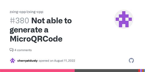 Not Able To Generate A Microqrcode Issue Zxing Cpp Zxing Cpp