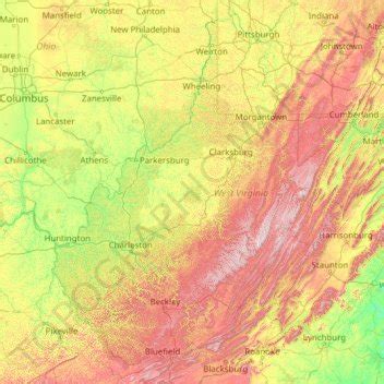 West Virginia topographic map, elevation, terrain