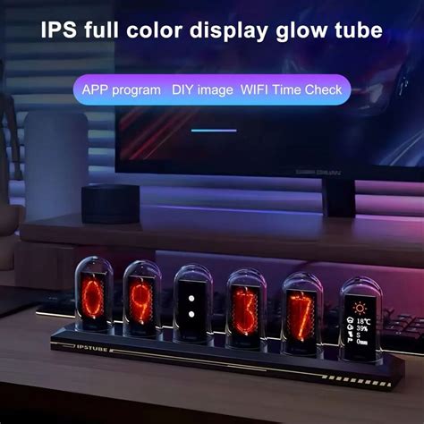 Brand New Rgb Nixie Tube Clock Led Glows Ips Color Screen Gaming Desk