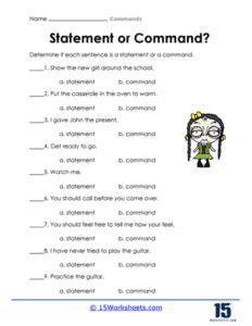 Commands Worksheets 15 Worksheets