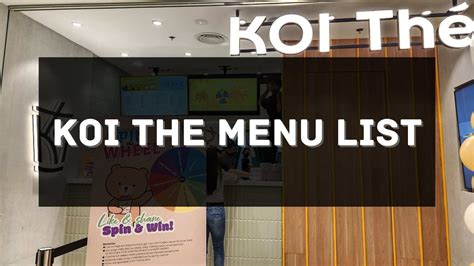 Koi The Menu Prices Philippines Updated All About Philippines Menu