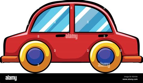 Red toy car with yellow wheels Stock Vector Image & Art - Alamy